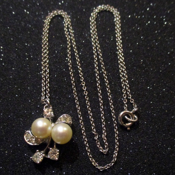 Pearls, Crystals & Sterling on 16" B.A.B. Chain - Picture 2 of 8